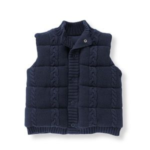 Janie & Jack | cable knit puffer vest